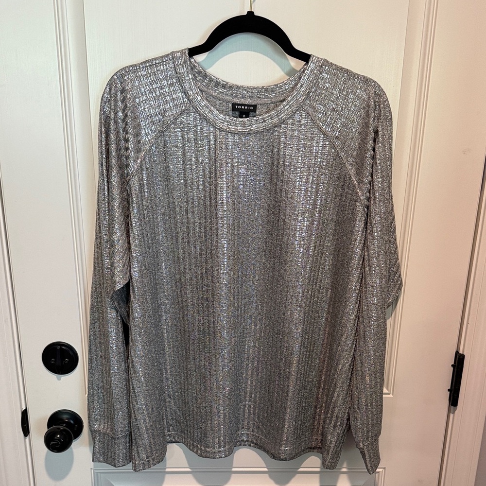 Torrid Metallic Silver Sweatshirt